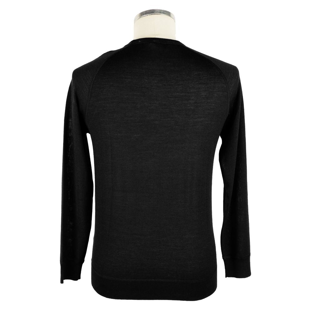 Schwarzer Wollpullover für Herren
