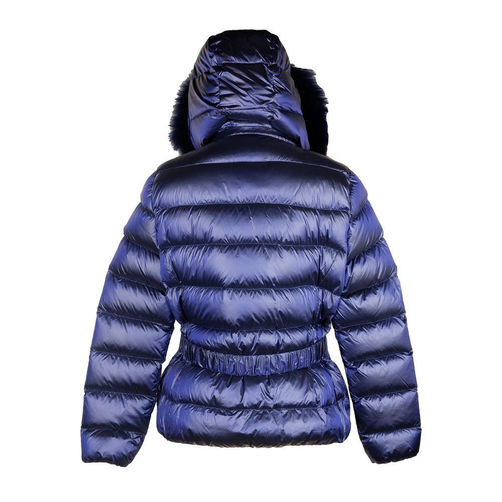 Giacca Yes Zee blu chic con pelliccia di murmasky