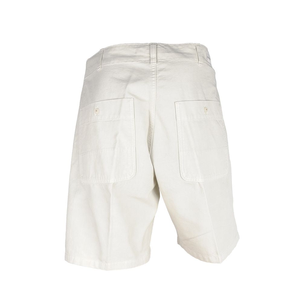 Weiße Herren-Bermudashorts aus Baumwolle
