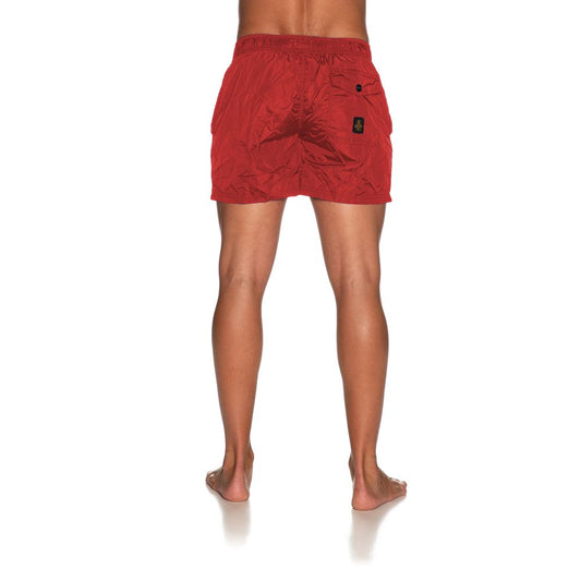 Red Nylon Men Swim Shorts