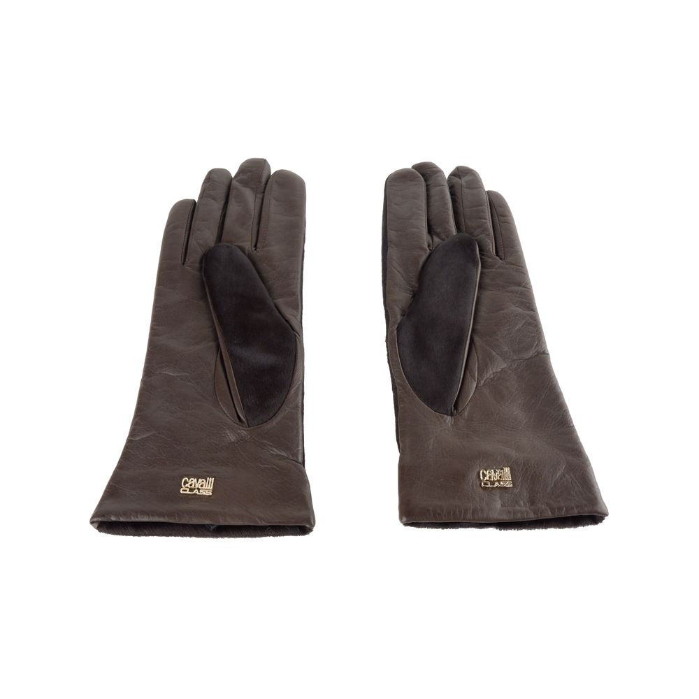 Brauner Lammfellhandschuh für Damen