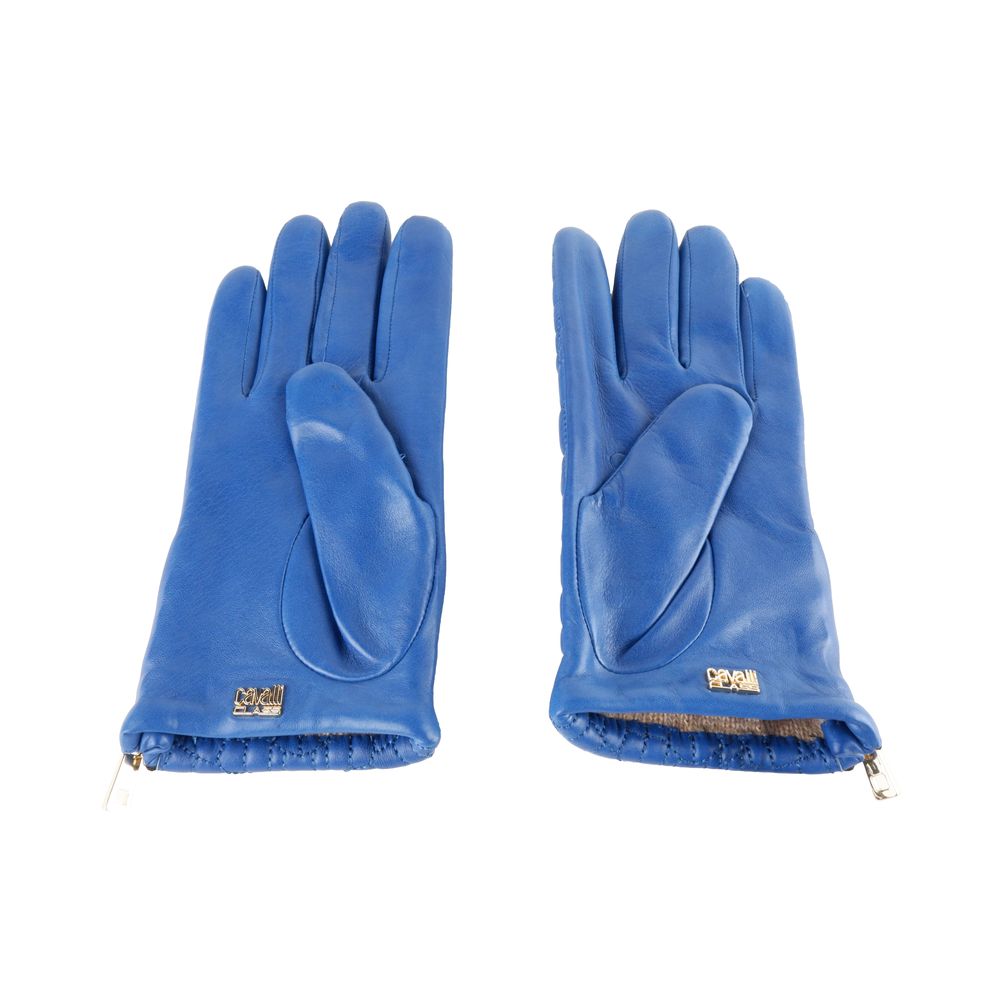 Blauer Damenhandschuh aus Lammfell