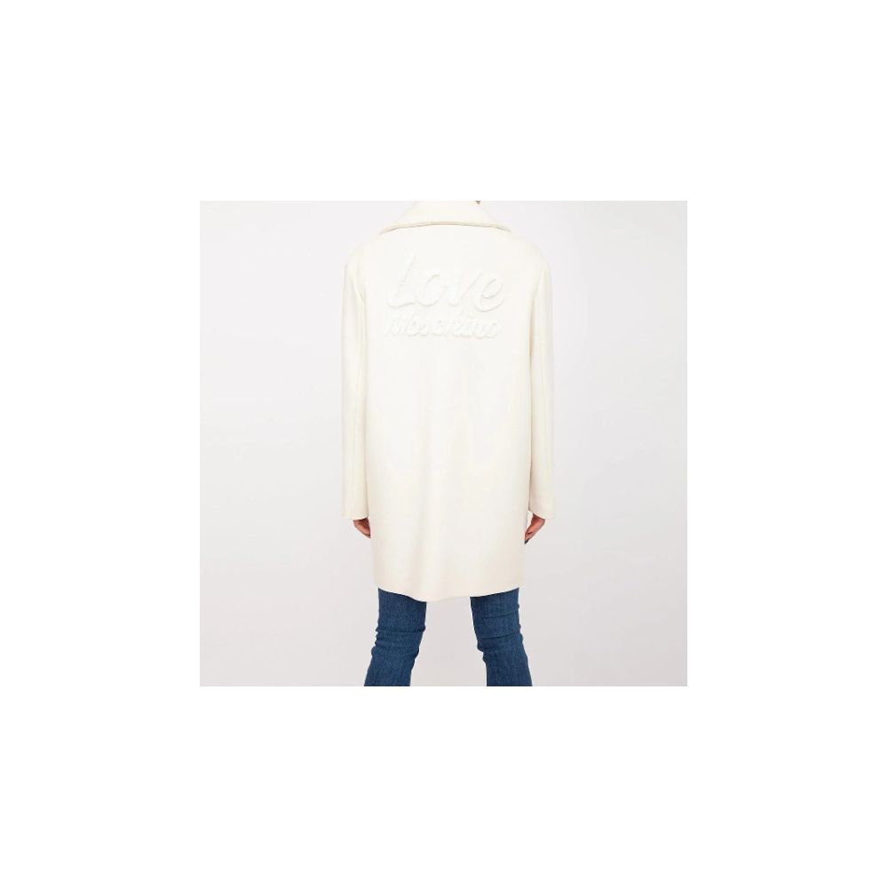 Cappotto lungo elegante bianco invernale