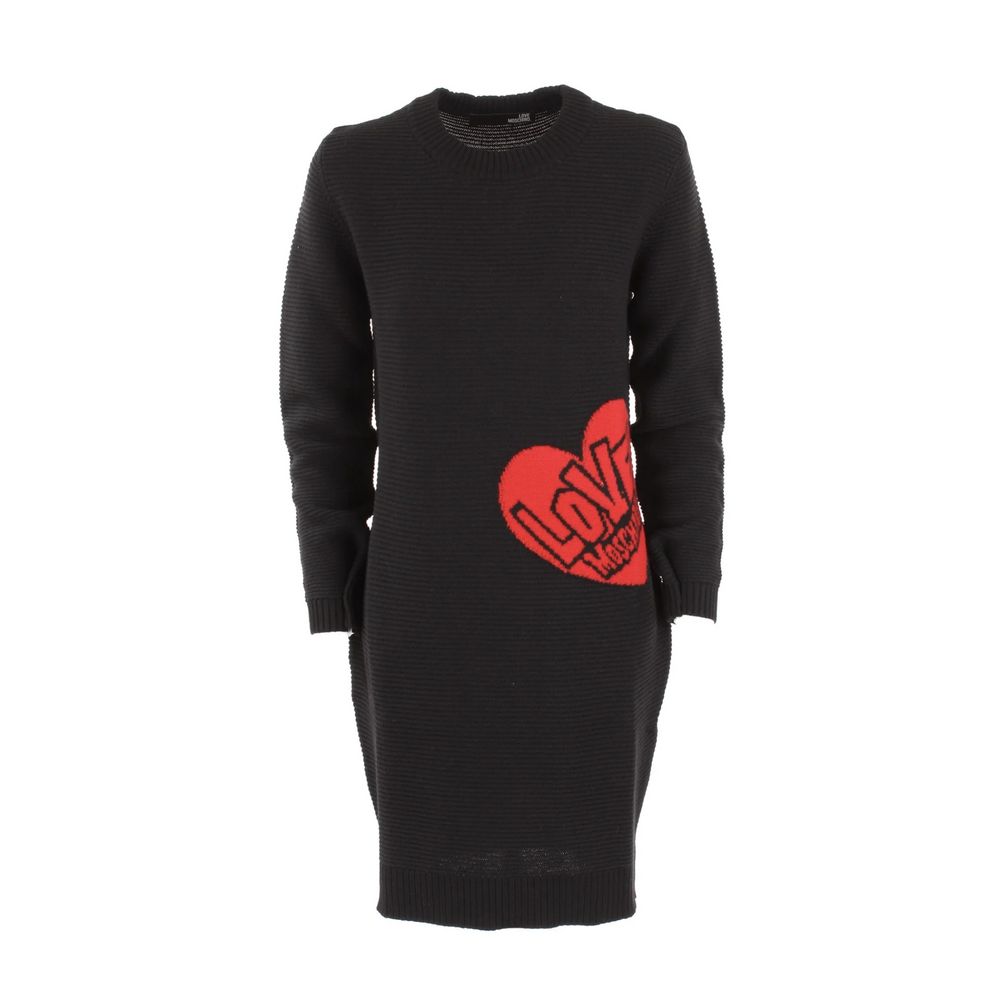 Schickes Strickkleid aus Wollmischung mit Herzmuster