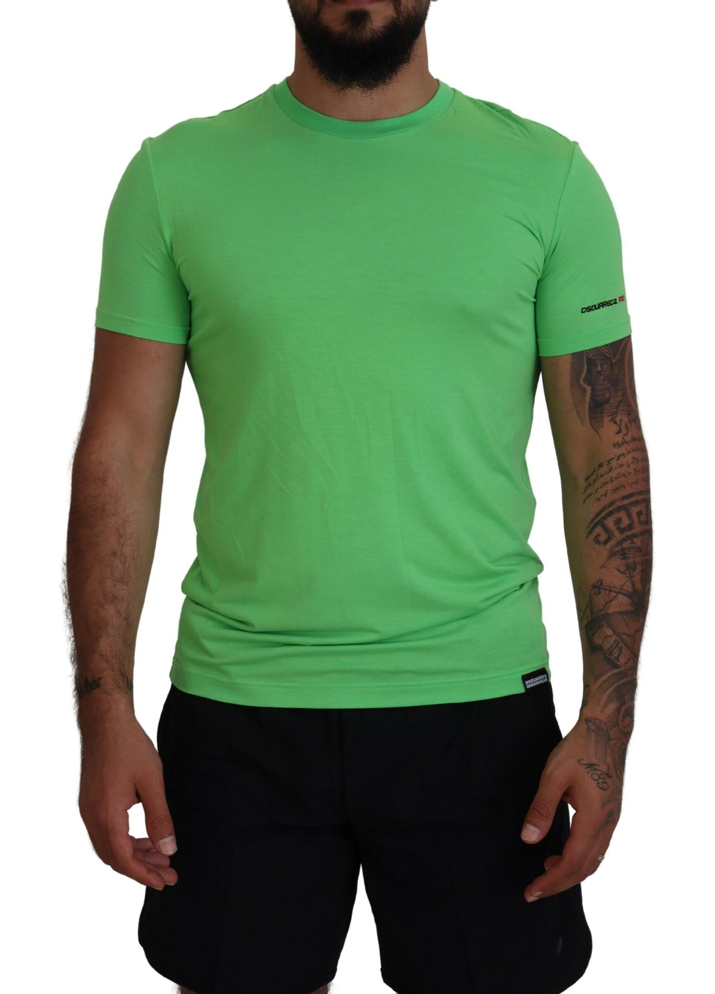 T-shirt girocollo a maniche corte in modal verde