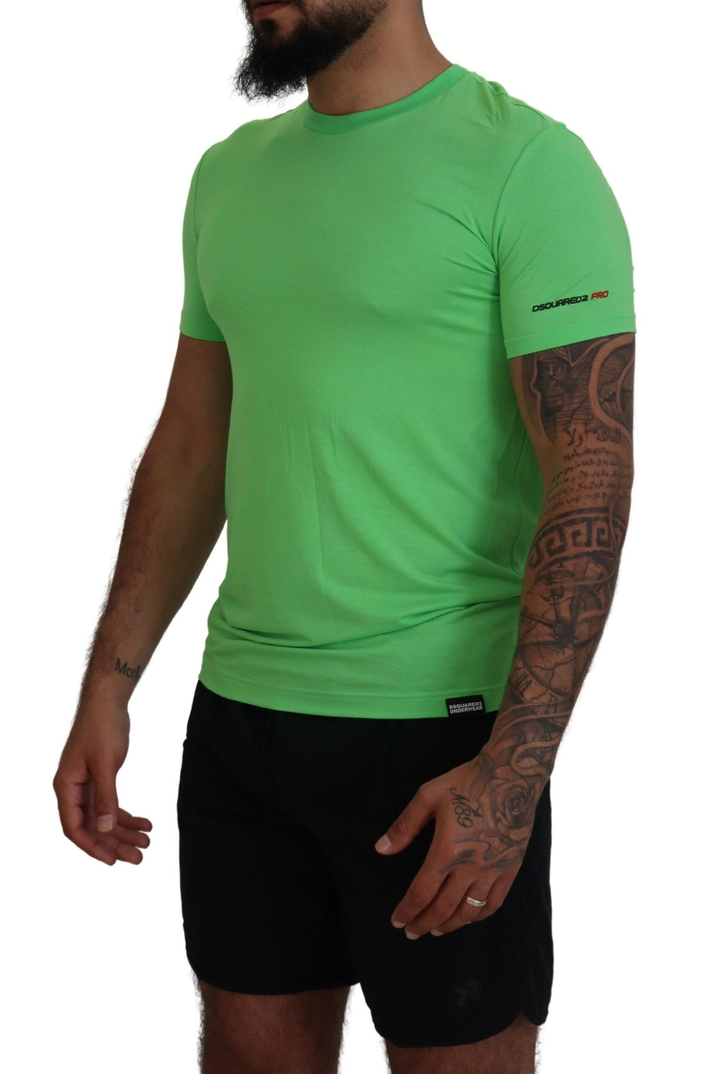 T-shirt girocollo a maniche corte in modal verde