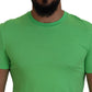 T-shirt girocollo a maniche corte in modal verde