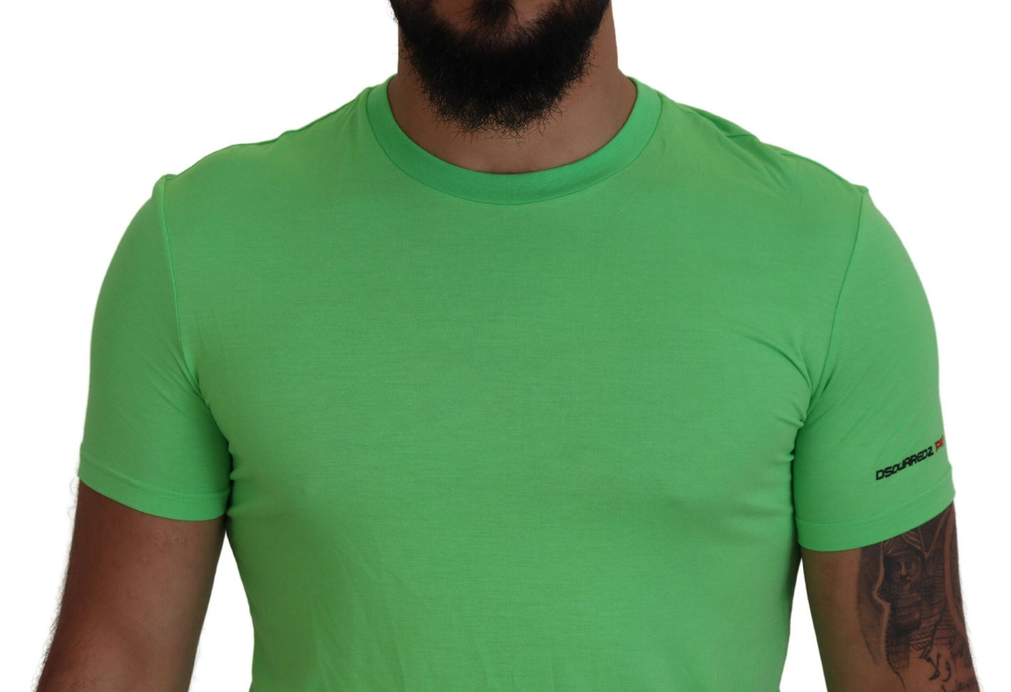 T-shirt girocollo a maniche corte in modal verde