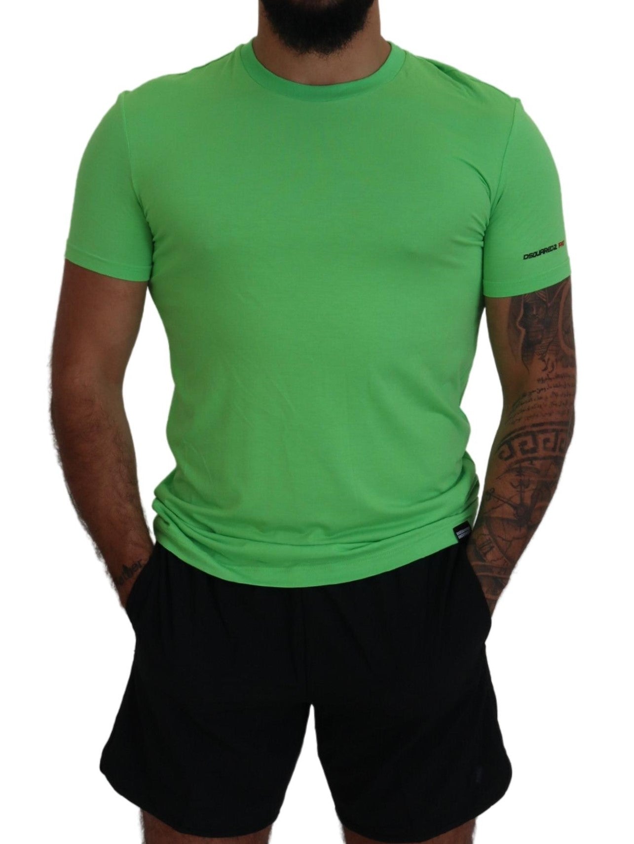 T-shirt girocollo a maniche corte in modal verde