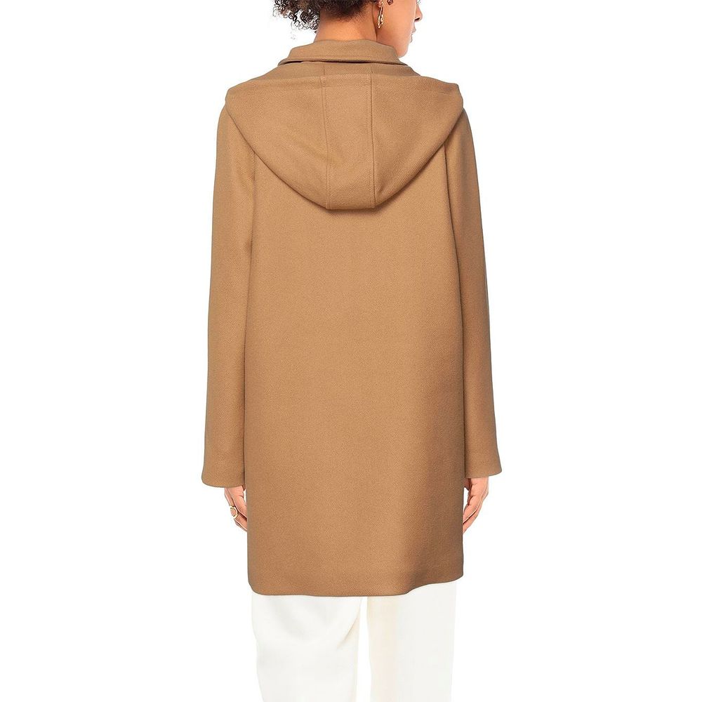 Cappotto da donna in lana marrone