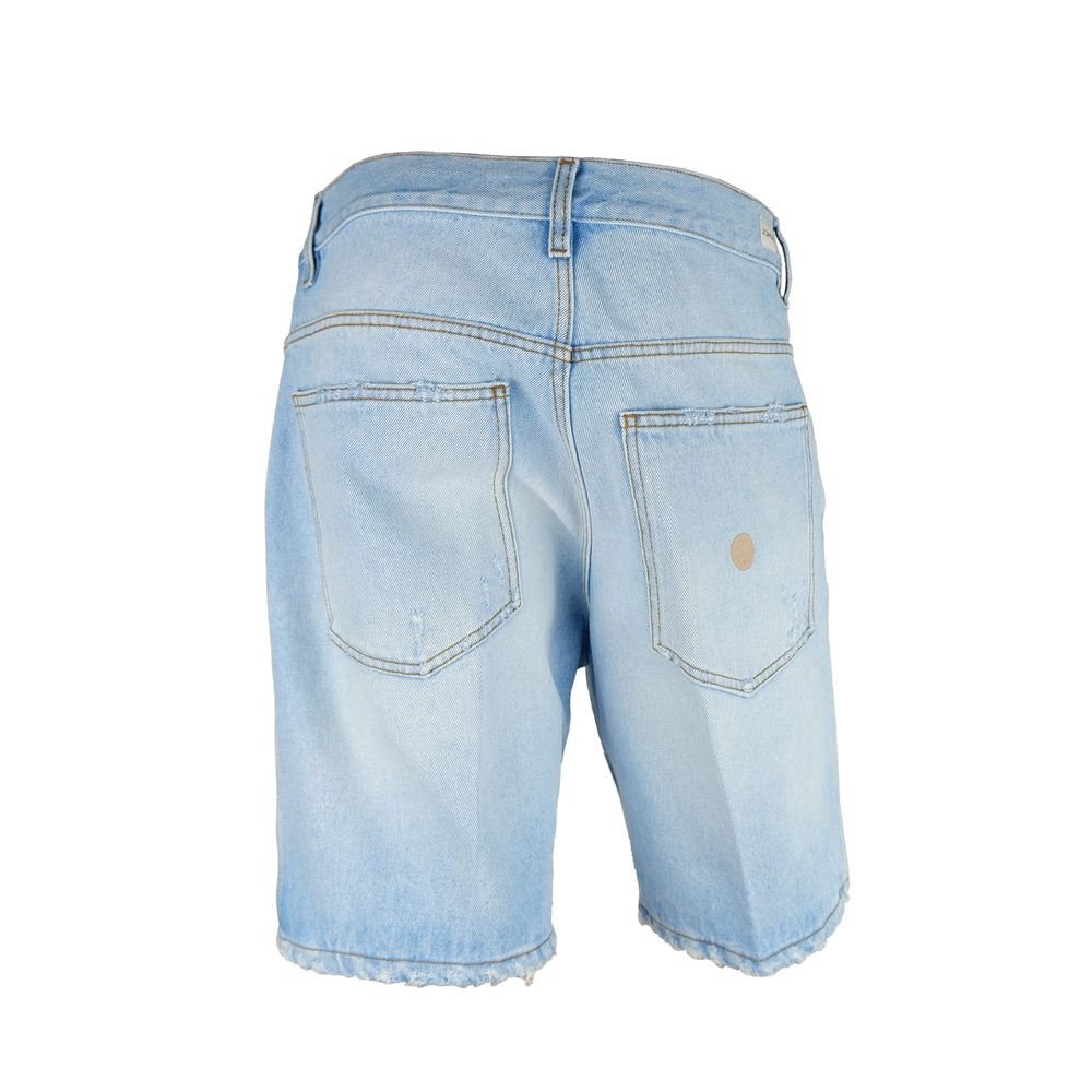 Hellblaue Herren-Bermudashorts aus Baumwolle