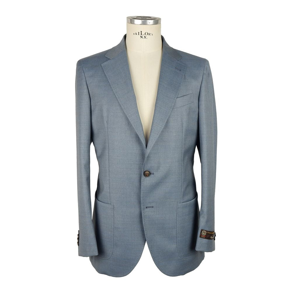 Blazer da uomo in lana azzurro chiaro