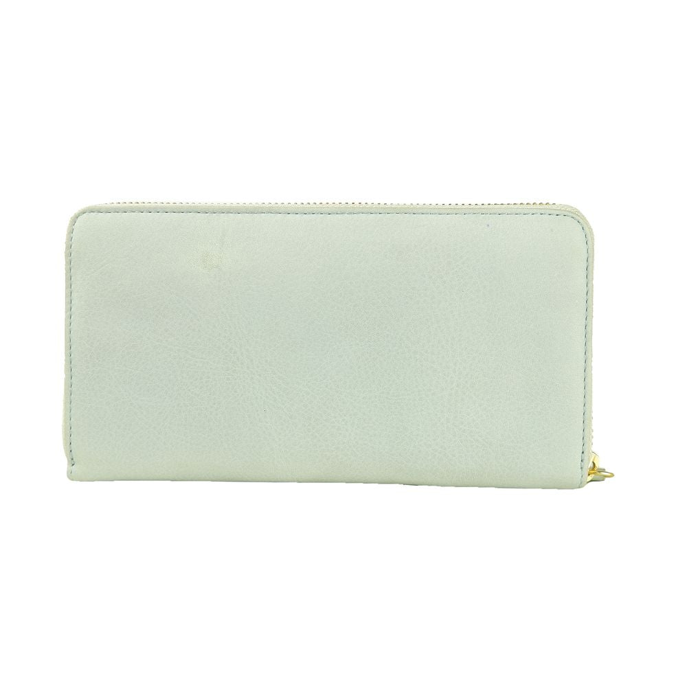 Graue Damenbrieftasche aus Kalbsleder