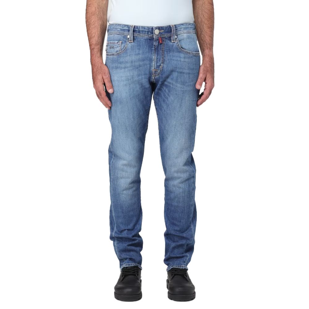 Jeans da uomo in cotone blu