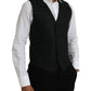 Black Brown Silk Waistcoat Dress Formal Vest