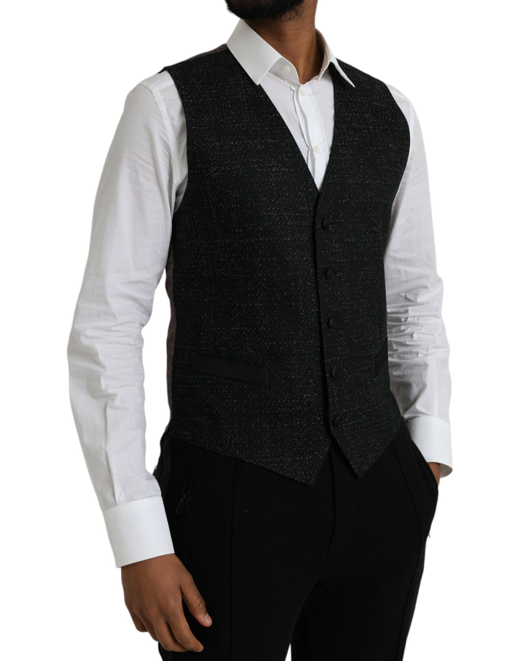 Schwarz Braun Seidenweste Kleid Formale Weste