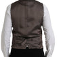 Black Brown Silk Waistcoat Dress Formal Vest