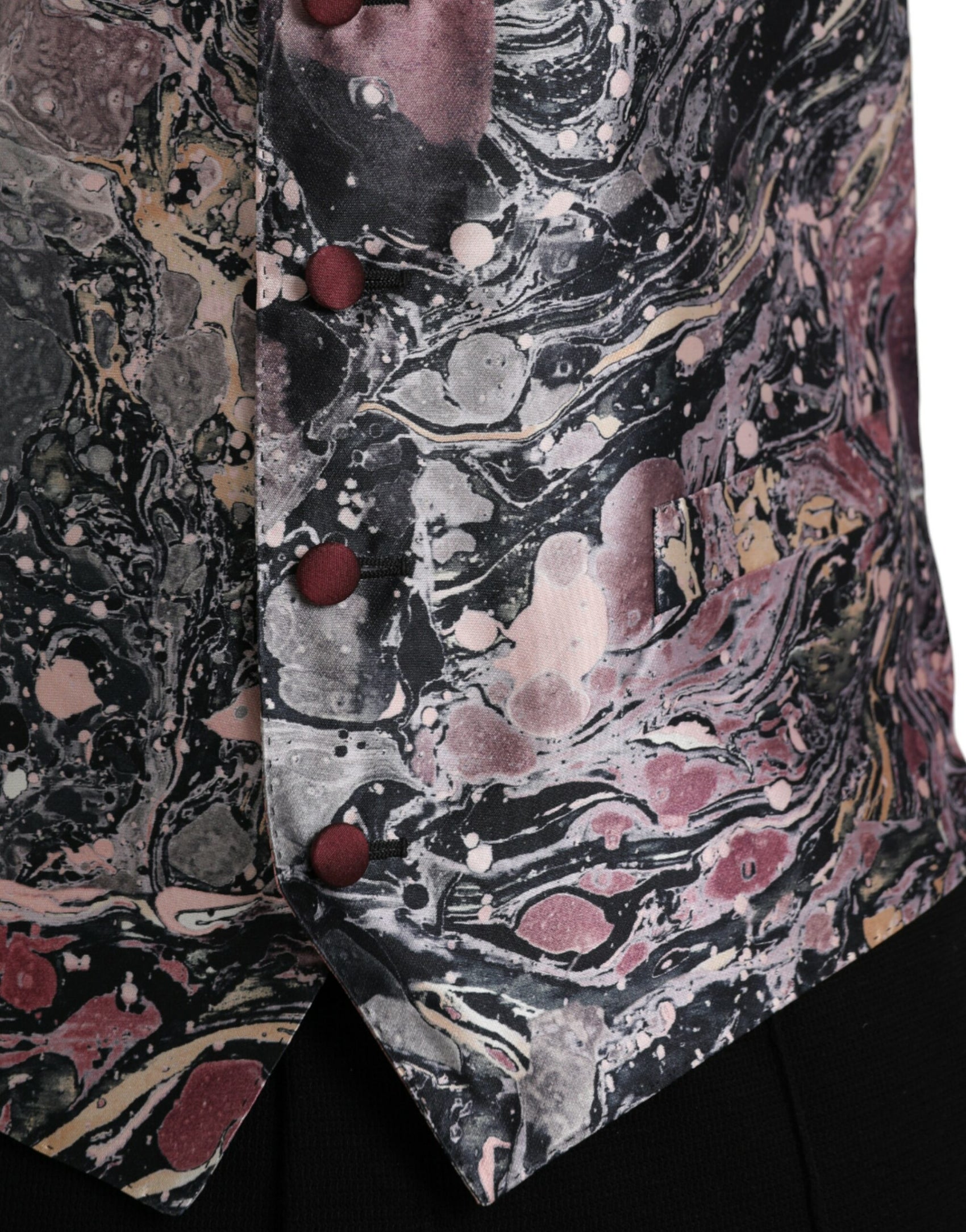 Mehrfarbige formelle Weste aus Seide mit Galaxie-Motiv