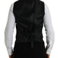 Black Wool Waistcoat Dress Formal Vest