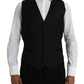 Black Silk Waistcoat Dress Formal Vest