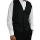 Black Silk Waistcoat Dress Formal Vest