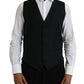 Black Wool Waistcoat Dress Formal Vest