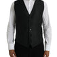 Black Wool Waistcoat Dress Formal Vest