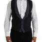 Black Wool Waistcoat Dress Formal Vest