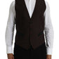 Brown Wool Waistcoat Dress Formal Vest