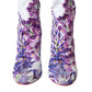 White Floral Jersey Stretch Boots Shoes