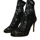 Black Stretch Taormina Lace Boots Shoes