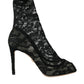 Black Stretch Taormina Lace Boots Shoes