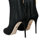 Black Mesh Stiletto Heels Ankle Boots Shoes