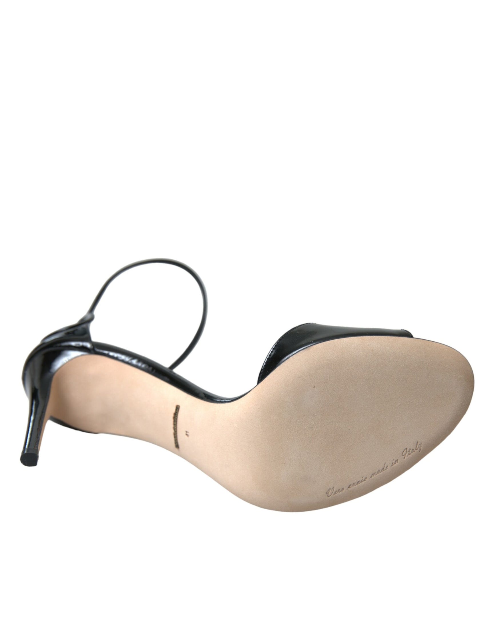 Schwarze KEIRA Leder Heels Sandalen Schuhe