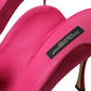 Fuchsia Suede Leather Mules Sandals Shoes