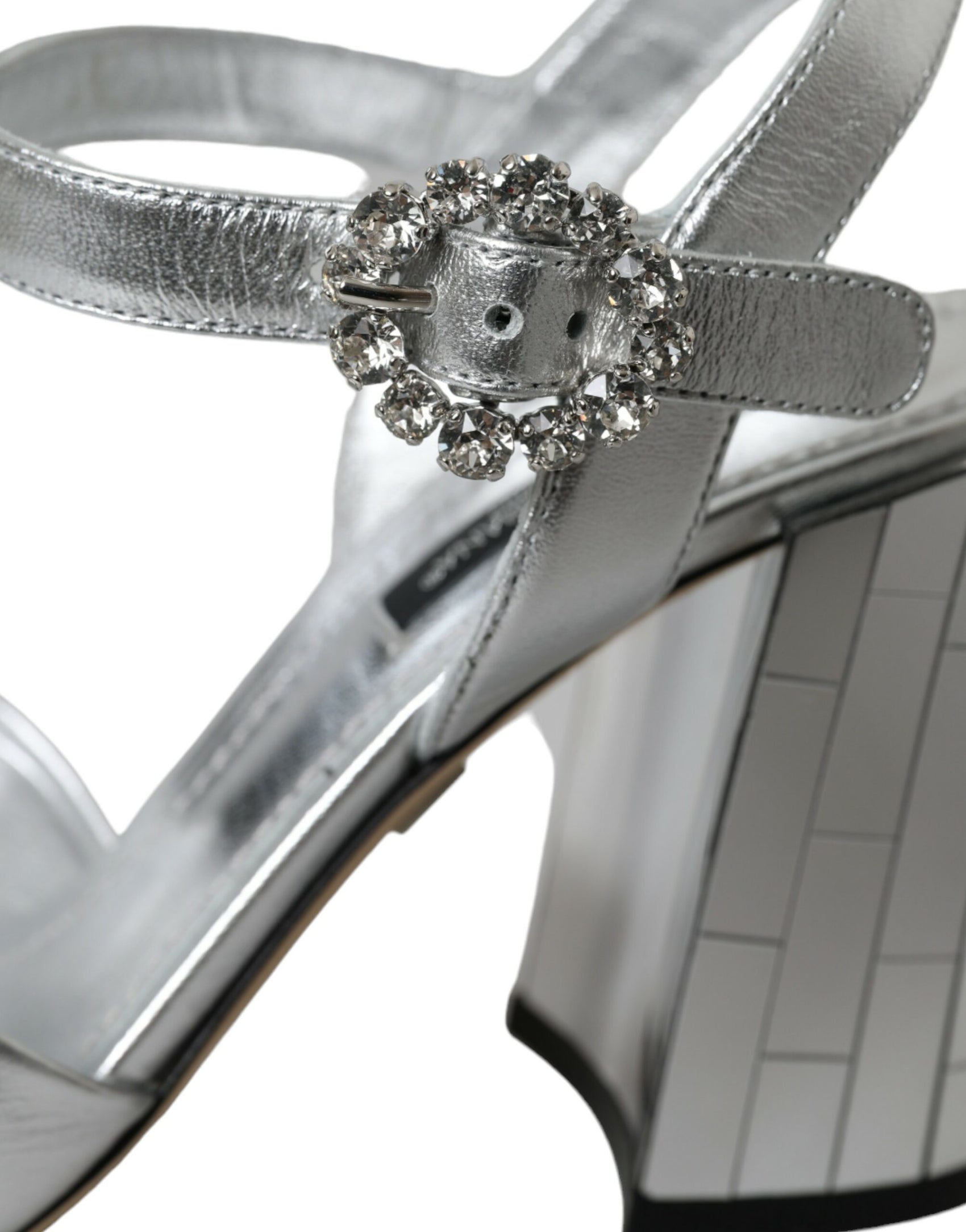 Silber Lammfell Leder Heels Sandalen Schuhe