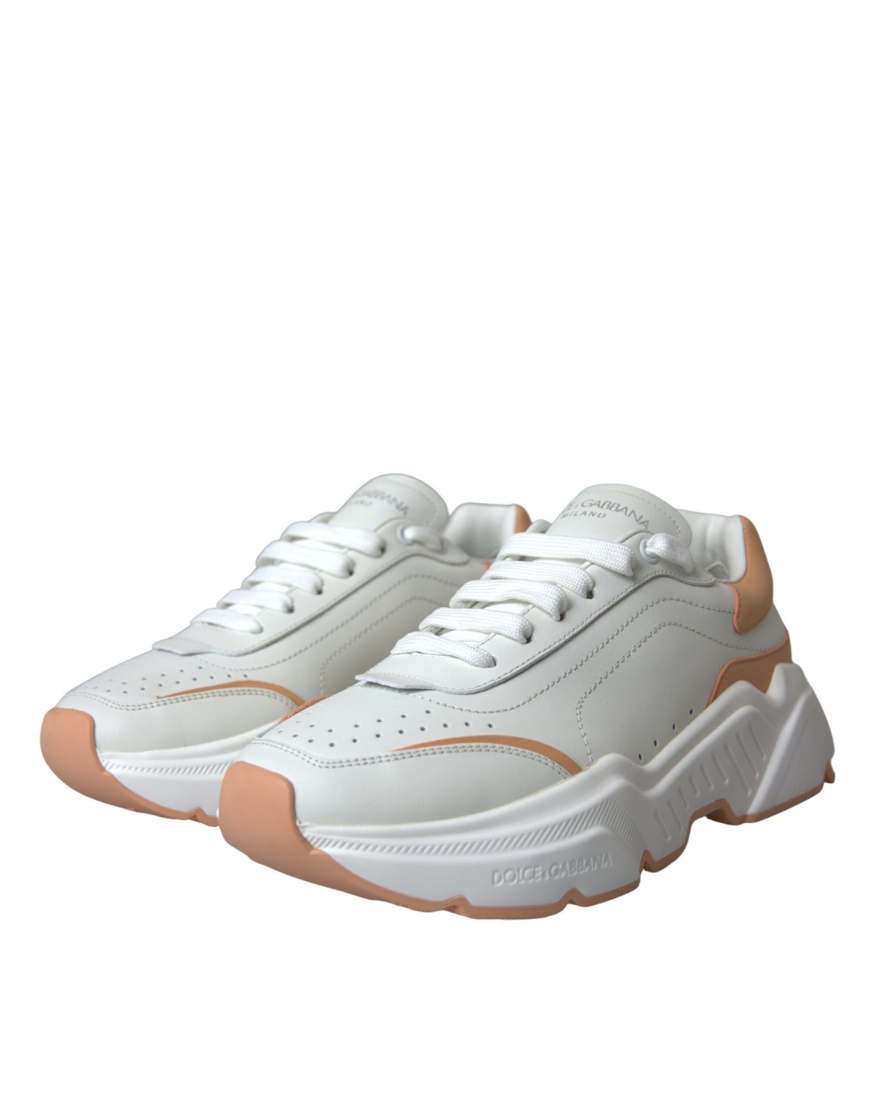 Weiße Pfirsich DAYMASTER Leder Sneakers Schuhe