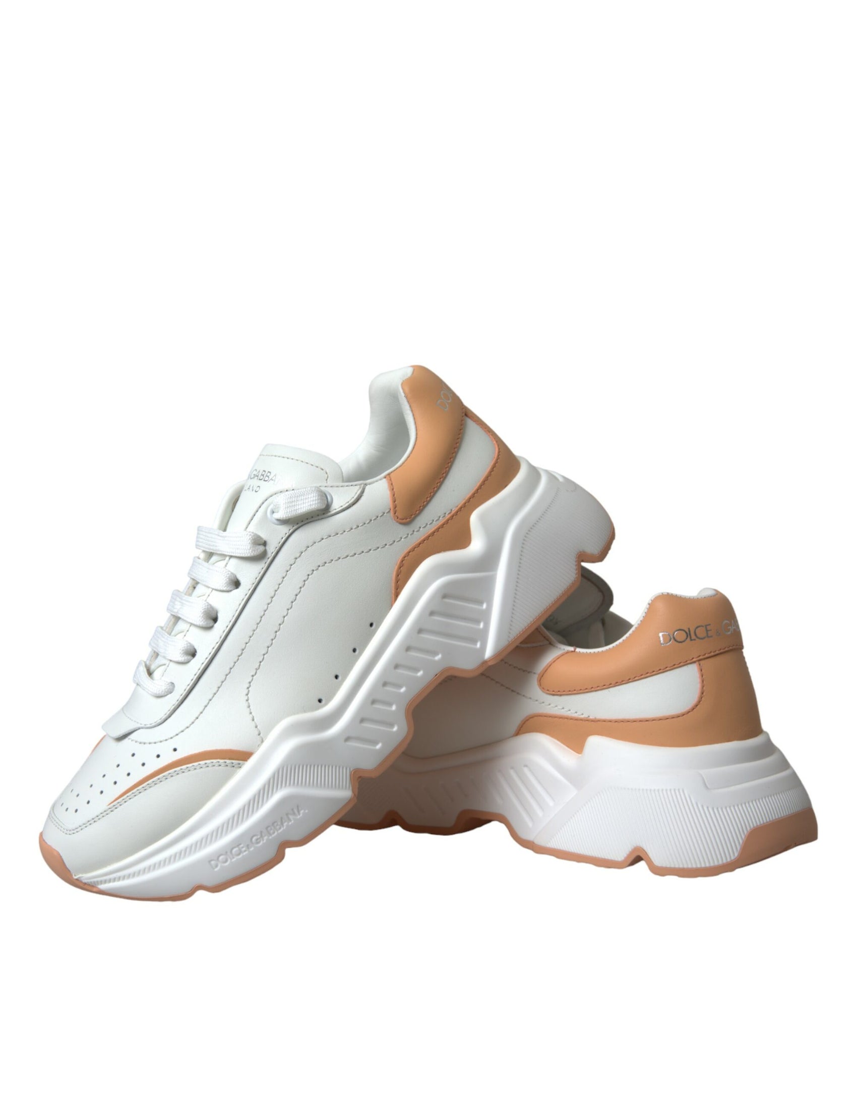 Weiße Pfirsich DAYMASTER Leder Sneakers Schuhe