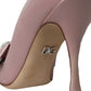 Pink Satin Crystal High Heels Pumps Shoes