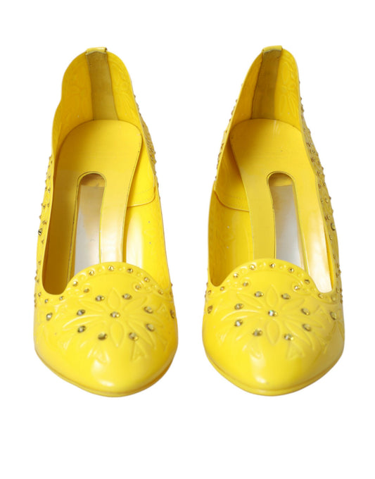 Yellow Crystal CINDERELLA Heels Pumps Shoes