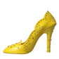 Yellow Crystal CINDERELLA Heels Pumps Shoes