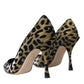 Black Gold Leopard Lurex Heels Pumps Shoes