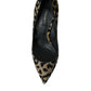 Black Gold Leopard Lurex Heels Pumps Shoes