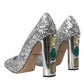 Silver Sequin Embellished Heels Pumps Shoes