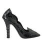 Black Crystal CINDERELLA Heels Pumps Shoes