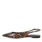 Brown Leopard Exotic Skin Slingback Shoes