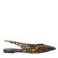 Brown Leopard Exotic Skin Slingback Shoes