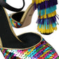 Multicolor Sequin Crystal Mary Jane Shoes