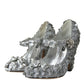 Silver Floral Crystal Mary Jane Pumps Shoes