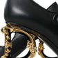 Black Leather Logo Heels Mary Janes Pumps Shoes